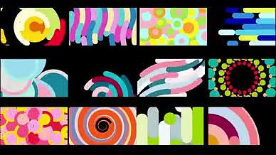 12组彩色炫彩缤纷图形转场元素AE模板视频的预览图